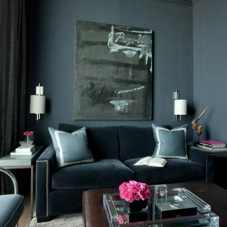 Μαύρος βελούδο καναπέ