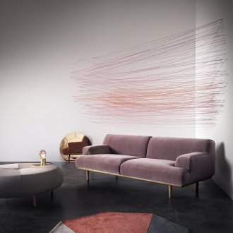 Μινιμαλιστικός καναπές με βελούδο ταπετσαρίας