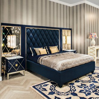 Art Nouveau μπλε κρεβάτι