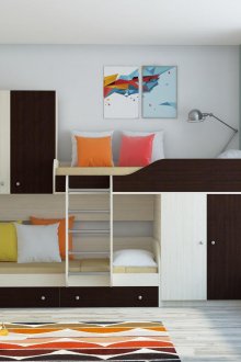 Wenge κρεβάτι κουκέτα