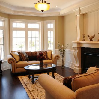 Σχεδιασμός σαλόνι με παράθυρο κόλπο