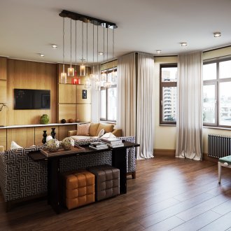 Καφέ σαλόνι με παράθυρο κόλπων