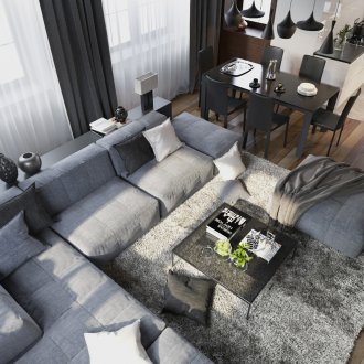 Γκρίζος καναπές σπιτιού