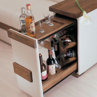 Sofa with integrated bar