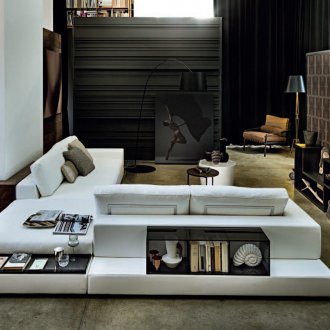 Αρθρωτός καναπές με ράφια