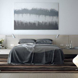 Γκρίζα έπιπλα στο υπνοδωμάτιο