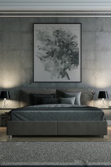 Μονόχρωμος σχεδιασμός υπνοδωματίου