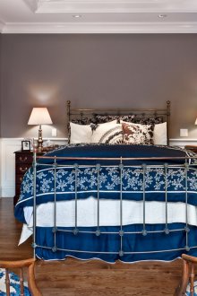 Γκρι μπλε κρεβατοκάμαρα