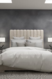 Γκρι τοίχο στο υπνοδωμάτιο