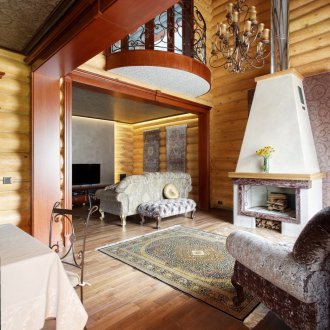 Καθιστικό με έπιπλα από σφυρήλατο σίδερο στη χώρα