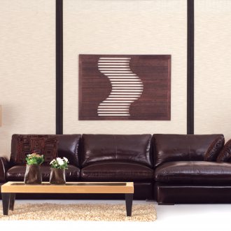 Καφέ καναπέ οικολογικού δέρματος