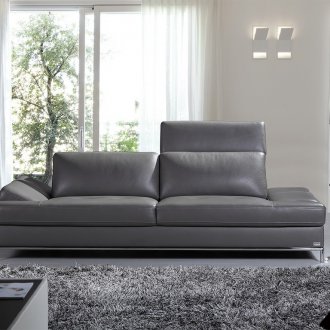 Γκρι οικολογικό δερμάτινο καναπέ