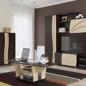 Σαλόνι wenge και λευκασμένη βελανιδιά