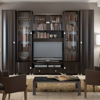 Wenge τοίχο στο σαλόνι