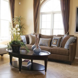 Καφέ Art Nouveau κουρτίνες