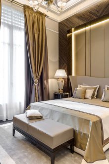 Καφέ πράσινες κουρτίνες