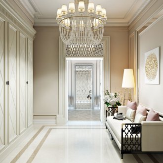 Λευκή είσοδος με πολυέλαιο