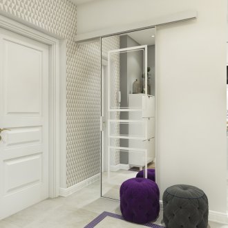 Λευκό διάδρομο με φωτεινούς Οθωμανούς