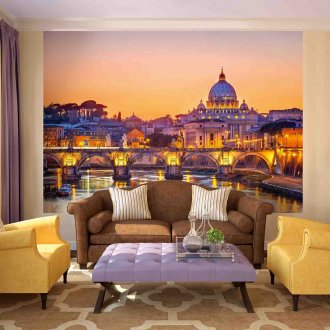 Τοιχογραφία στο σαλόνι με την εικόνα της πόλης