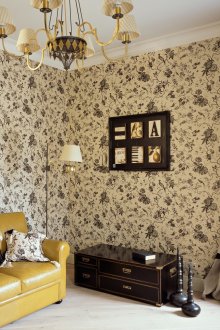 Καλό μοτίβο μπεζ ταπετσαρία για το σαλόνι