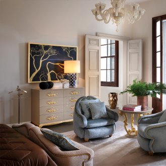 Dresser στο σαλόνι σε μοντέρνο στιλ