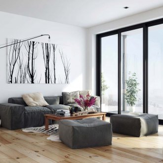 Γαλλικά παράθυρα χωρίς κουρτίνες