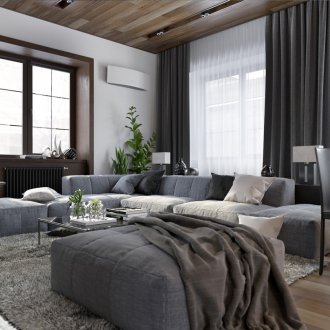 Παράθυρο χωρίς κουρτίνες στο σαλόνι