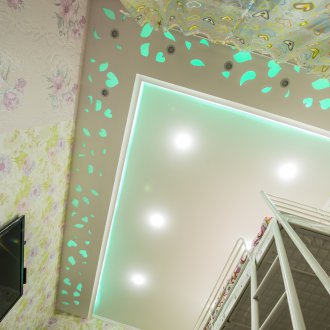 Σκαλισμένη οροφή τέντωμα στο φυτώριο