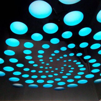 Ξυλόγλυπτο τέντωμα μπλε οροφή