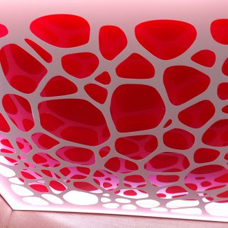 Χαραγμένο το τέντωμα οροφής με κόκκινο χρώμα