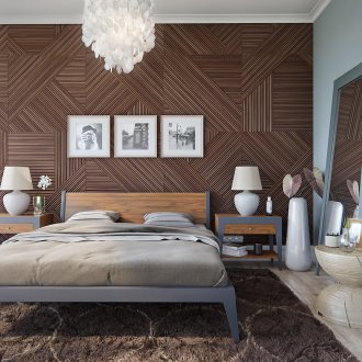 Στερεό κρεβάτι καρυδιάς