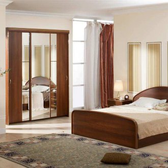 Κρεβάτι MDF από καρυδιά