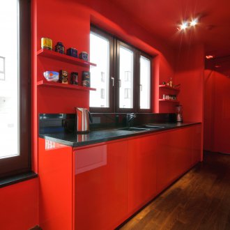 Κόκκινη οροφή στο εσωτερικό