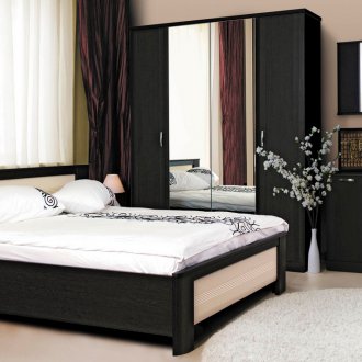 Wenge Bett und Eiche gebleicht