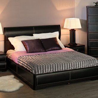 Δερμάτινο κρεβάτι wenge