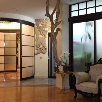 Καφέ γυάλινη πόρτα