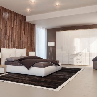 Γυαλιστερή ντουλάπα στην κρεβατοκάμαρα