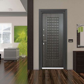 Γκρίζα πόρτα εισόδου MDF