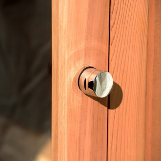 Γυάλινη πόρτα για σάουνα με μεταλλική λαβή