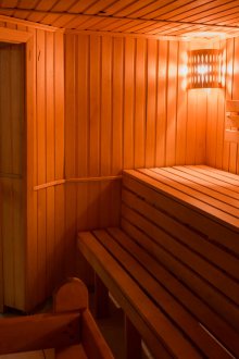 Γυαλιστερή γυάλινη πόρτα για σάουνα