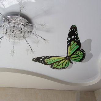 Stretch οροφή με εκτύπωση φωτογραφιών και μοτίβο