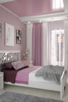 Γυαλιστερή οροφή στο παιδικό δωμάτιο για το κορίτσι