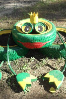 Ελαστικό βάτραχος για τον κήπο