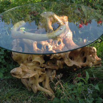 Τραπέζι Snag με στρογγυλή γυάλινη κορυφή