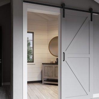 Γκρι πόρτα με αρθρωτή πόρτα