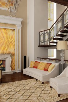 Περπατώντας σκάλες στο εσωτερικό του καθιστικού