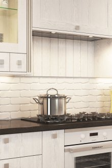 Λευκή ρουστίκ κουζίνα