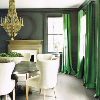 Πράσινες βαμβακερές κουρτίνες