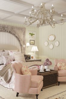 Ευρύχωρο υπνοδωμάτιο στυλ στην Προβηγκία