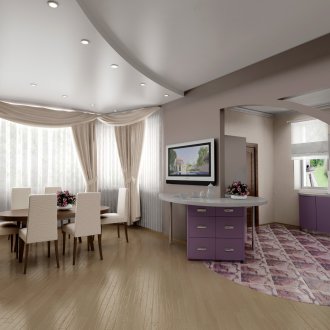 Σατέν σύνθετη οροφή στο εσωτερικό